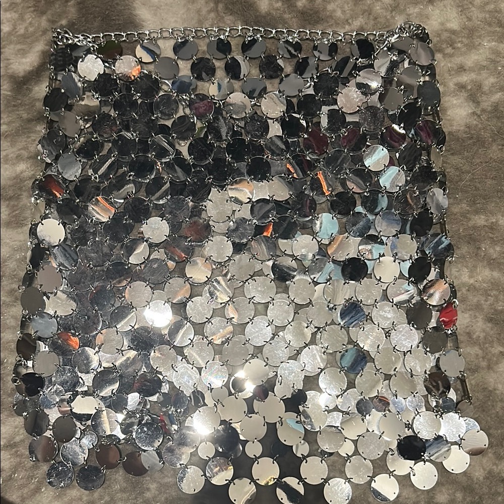 12th Tribe Silver Sequin Skirt